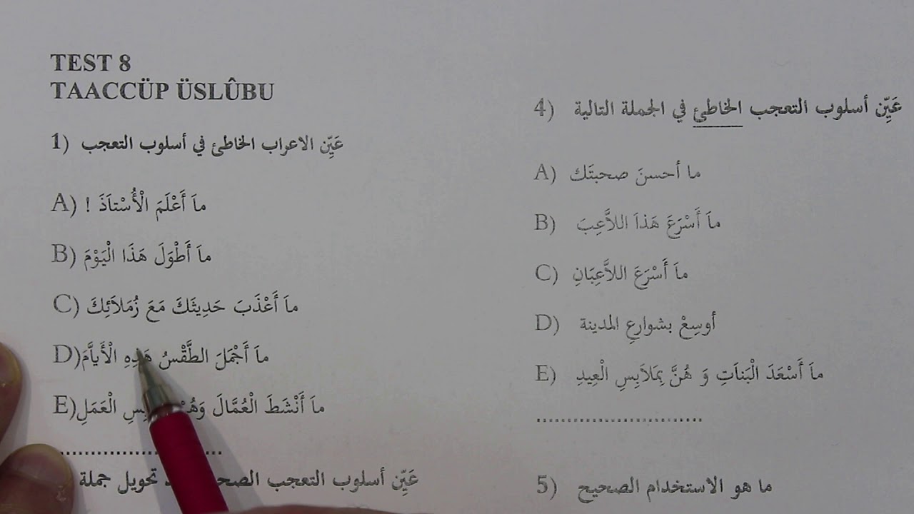 NAHİV/ TAACCÜP ÜSLÛBU'NA AİT SORU ÇÖZÜMLERİ