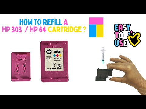 how to refill a HP 303 and HP 303XL & HP 64 colour - TRi-Colour ink  cartridge 