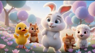 Bunny Hop Rhyme For Kids Fun Dance, Cute Bunny, Nursery Song Tias Tale