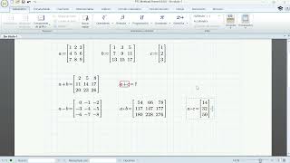 Operations with matrices or vectors in MATHCAD