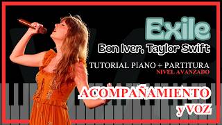 Exile - Bon Iver, Taylor Swift | Tutorial piano + Partitura gratuita en PDF Nivel Avanzado