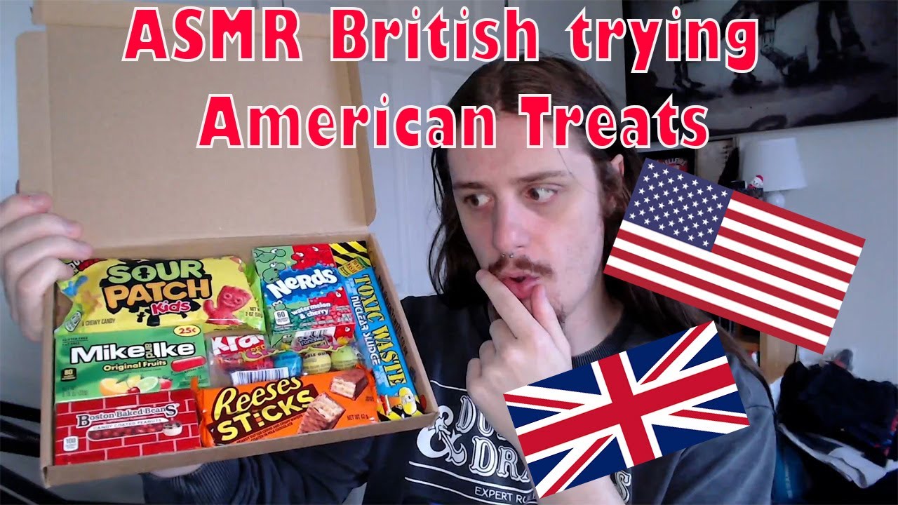 ASMR Eating Candy Mukbang | British Man Trying American Candy | Crunch Sounds, chewing asmr