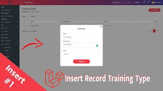 Insert record data training type Laravel 8 | System Management
