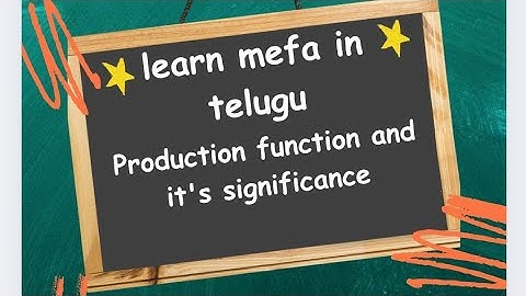 "Managerial economics and financial analysis in telugu | Production function and it
