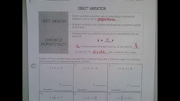 Direct Variation Notes