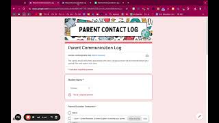 Parent Communication Log in Google Forms