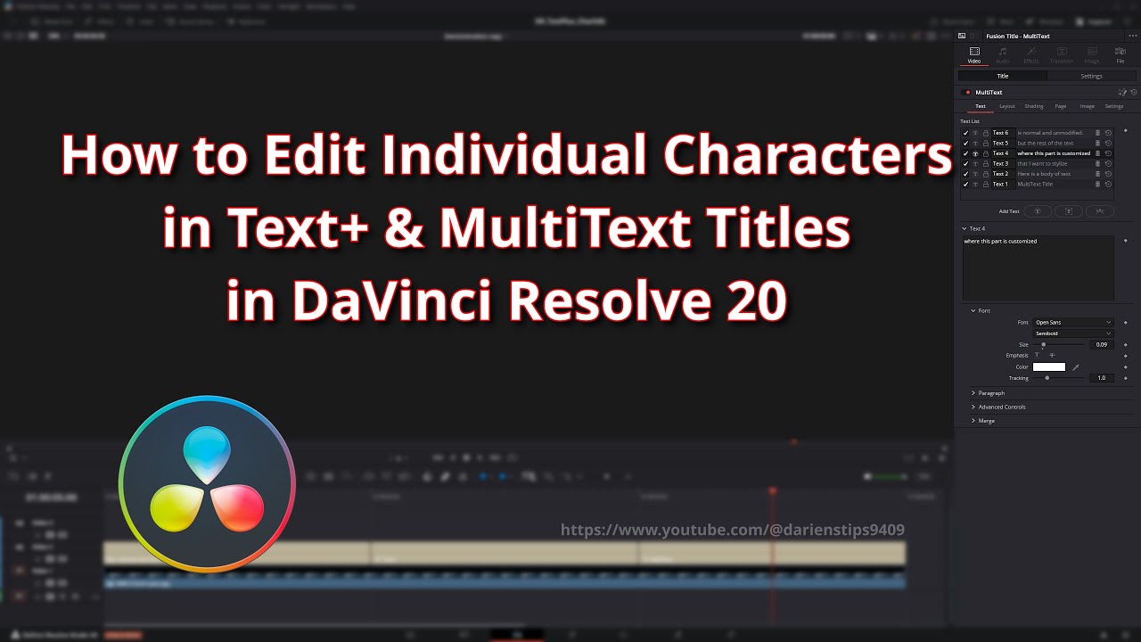 How to Edit Individual Characters in Text+ & MultiText Titles in DaVinci Resolve 20