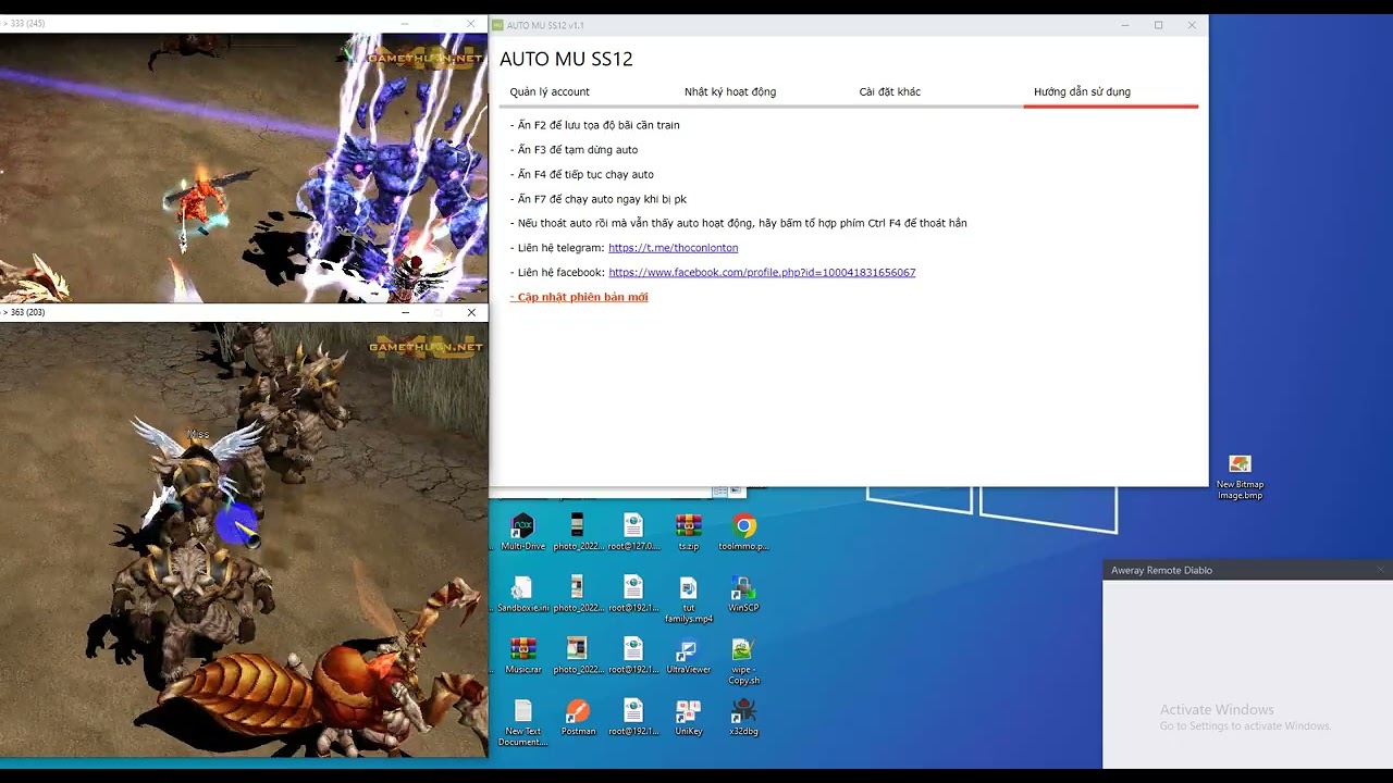 Auto Ra bãi, auto train, auto reset MU Hà nội S12 Gamethuvn.net Server Thần Long 2022
