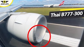 WingWednesday 4K! GE90: World's largest engine sucking vortices, FULL POWER B777 Takeoff  [AIRCLIPS]