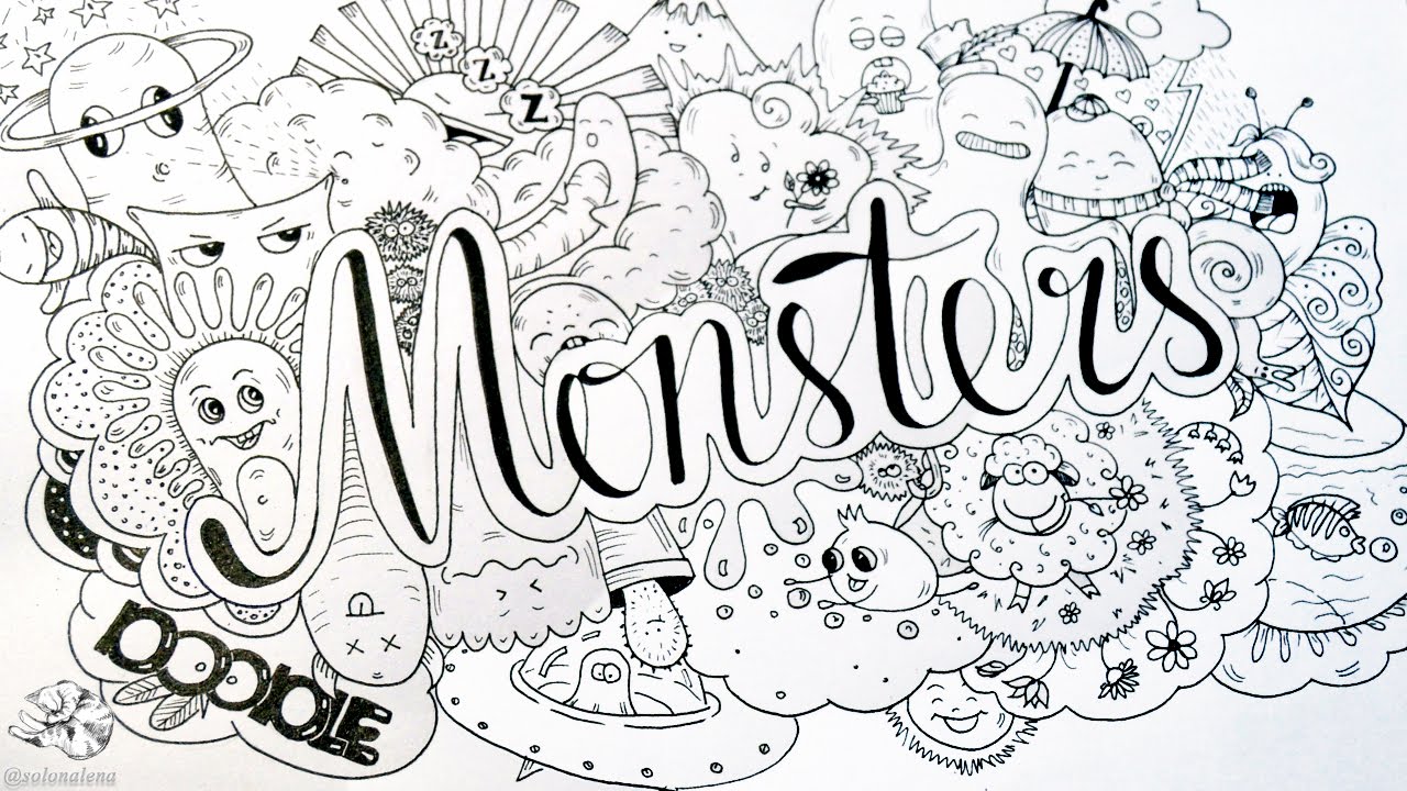 How To Draw Cute Doodle Monster Easy Doodle Art With Hand