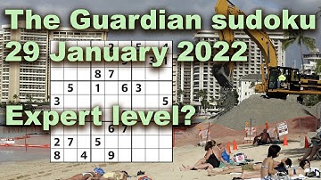 Sudoku solution – The Guardian 29 January 2022 Expert level