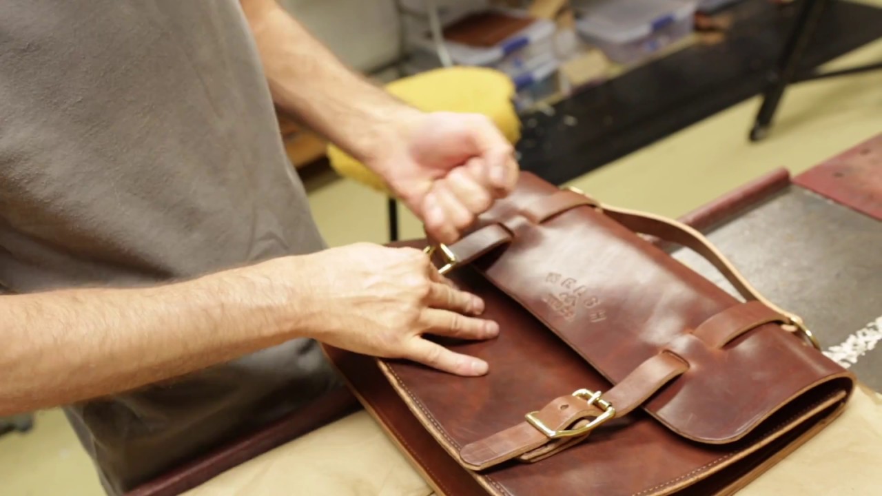 Leather craftsman making a satchel YouTube