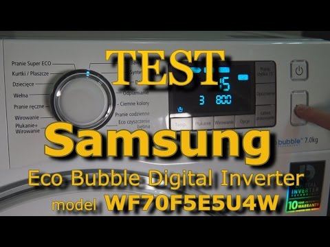 Test prania 15 min Samsung Eco Bubble silnik Digital Inverter