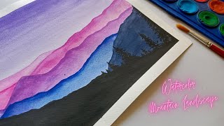 Watercolor Painting Landscape Mountains For Beginners Misty Mountains Watercolor Painting