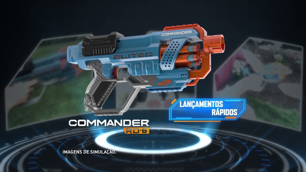 Nerf Elite 2.0 Lançador Commander Rd-6 Com 12 Dardos Arminha