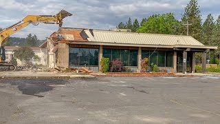 Watch us Completely Demolish a BANK with this Excavator