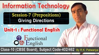 #07 | Unit-1 | Session-7: Giving Directions | Functional English | Prepositions and Its Types