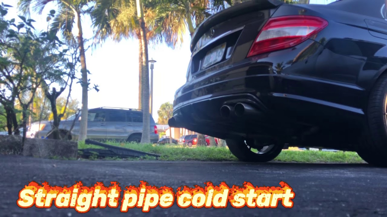 C350 Straight Pipe Cold start Vs Mufflers added YouTube