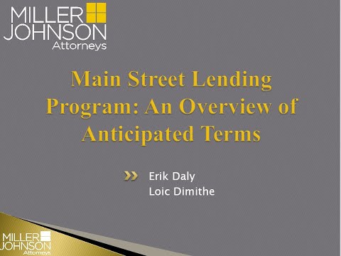 Main Street Lending Program: An Overview of Anticipated Terms