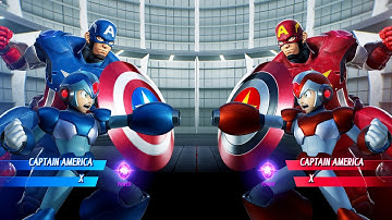 Captain America & Megaman X vs Red Cap & X (Very Hard) Marvel vs Capcom | 4K UHD Gameplay
