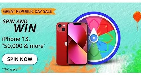 Amazon Great Republic Day Sale Spin And Win Quiz Today Answers Win iphone13,Quiz Answer l10 Jan 2022