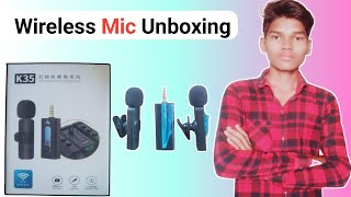 K35 Wireless Mic Unboxing | How to Connect K35 Wireless Mic in Mobile 
