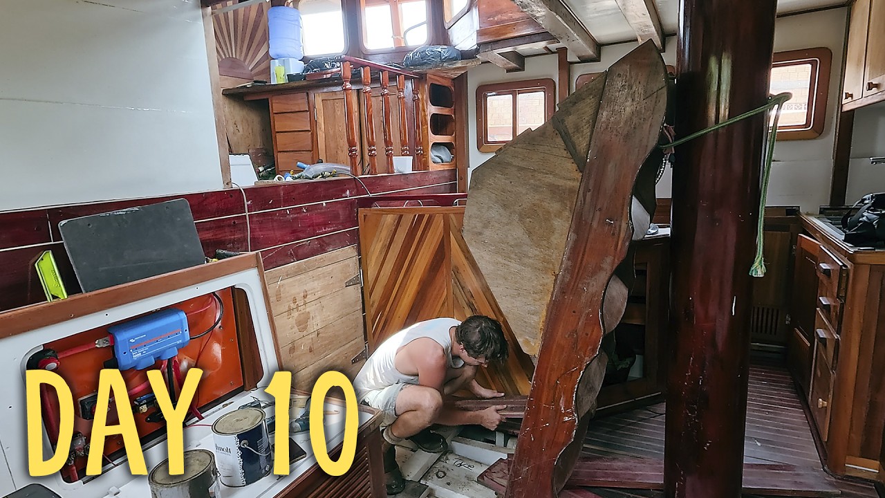 This rescued wooden boat won't sink anymore: installing big bilge pumps — Sailing Yabá 178