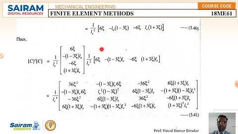 Lecture Video 4_18ME61_Module 3_Element stiffness matrix of beam using shape function_Vinod Biradar