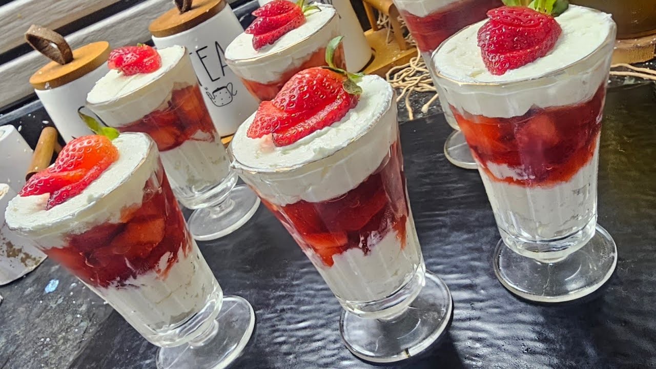 تحلية الفراولة و الليمون بطريقة جديدة 😋😍 جربوها بنينة 