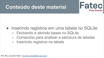 Inserindo registros em uma tabela no SQLite