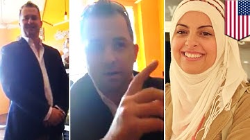 Coffee shop stories: Idiot caught on camera getting up close and harassing Muslim woman - TomoNews