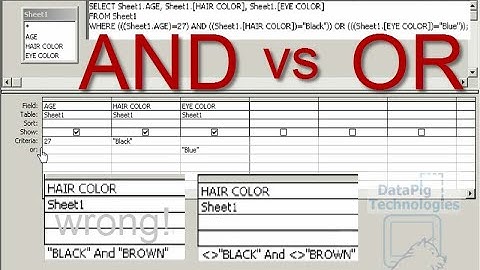 AND vs OR in an Access Query Grid + SQL introduction ~ DataPig