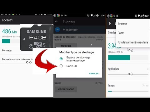 transformer la carte SD en mémoire interne sans Root, ni application