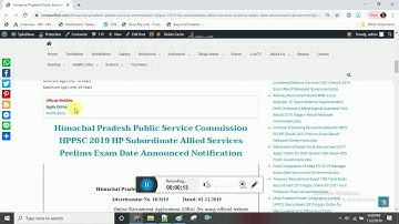 HPPSC 2019 HP Subordinate Allied Services Prelims Exam Date Announced
