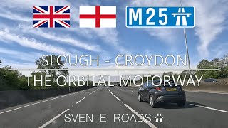 England, UK: M25 London Orbital Ringroad: Slough - Croydon (J16-J7)