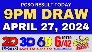 LOTTO RESULT TODAY 9PM April 27, 2024 (SATURDAY) | Swertres | Ez2 | 6D | Lotto | Grand Lotto | PCSO