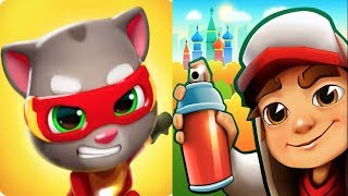 Igameboxsubway Surfers Moscow Vs.talking Tom Hero Dash Run Rescue Hank Missiongameplay For Kid