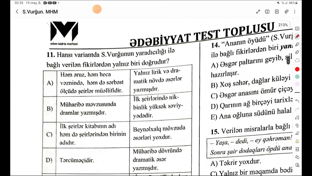 Səməd Vurğun. MHM. Günel Nağızadə