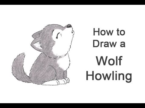 simple howling wolf drawing