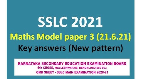 #Class 10 Maths Model Paper 3 Key Answers 2021. #SSLC question paper 2021 KSEEB SOLUTIONS.#Maths MCQ
