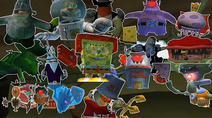 All SpongeBob Video Game Bosses (1080p) (BfBB/The Movie/Truth or Square)