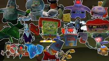 All SpongeBob Video Game Bosses (1080p) (BfBB/The Movie/Truth or Square)