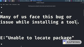 Error:Unable to locate package || kali linux ||2020||Repository Issue.