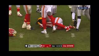 Helmetless Isiah Pacheco Takes Knee to Head #LVvsKC