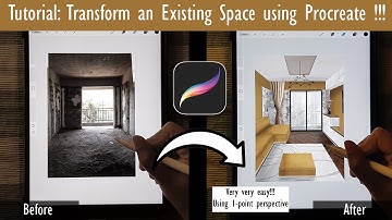 *Easy Tutorial*  How to create 1-Point Perspective Interior transformation sketch using procreate ??