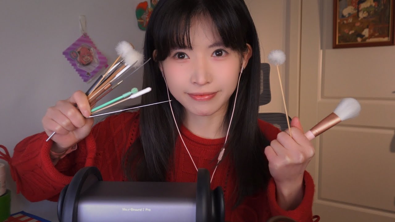 ASMR鵝毛棒穿腦,雲刀採耳Test of the Ear,Cleaning & Irritation耳道內的粗顆粒聲