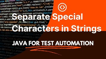 Separating Special characters from a String in Java #java #programming #testautomation #coding