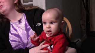 BABY'S HALARIOUS REACTION TO HAPPY BIRTHDAY + BELLY CAST TRY ON! || TEEN MOM VLOG |LifeOfHope|