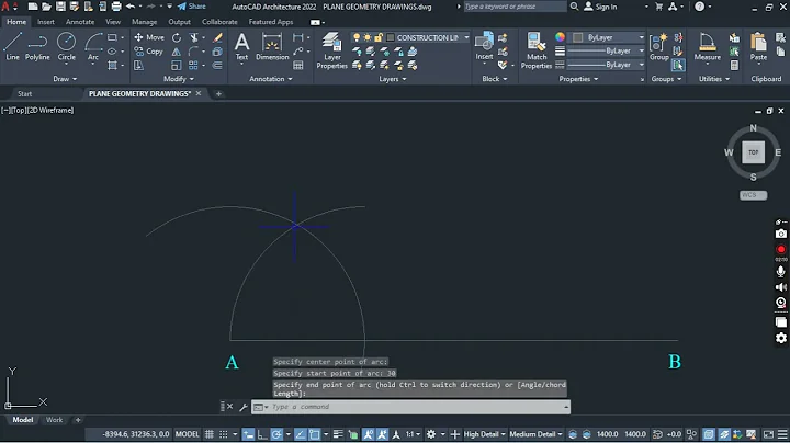 TO CONSTRUCT A 60 DEGREES ANGLE