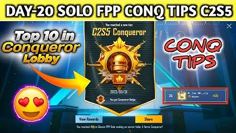 DAY-20 Bgmi Solo fpp rank push C2S5 | Solo fpp conqueror tips | How to survive top 10 solo fpp.